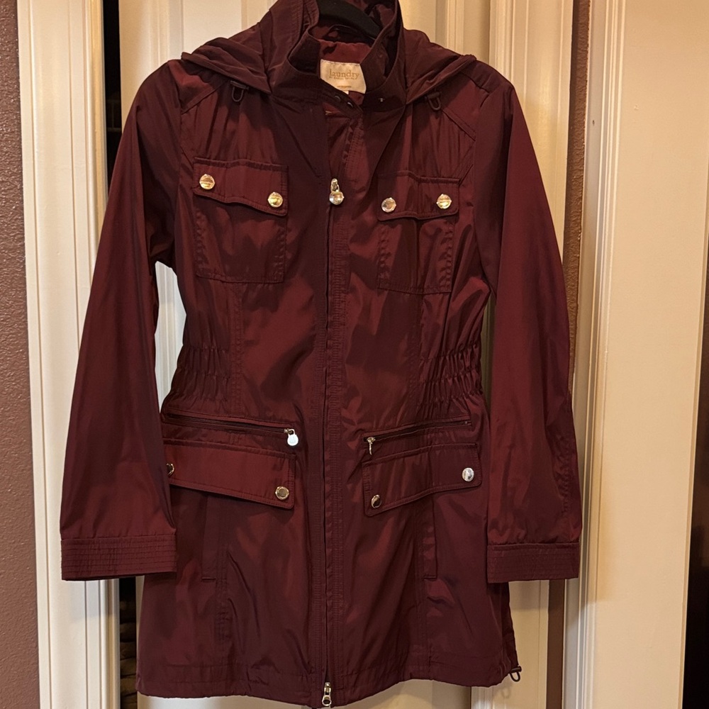 Women's Burgundy Hooded Jacket